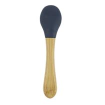 Colher Infantil Bambu e Silicone Azul Escuro Clingo Colher Infantil Bambu e Silicone Azul Escuro Clingo