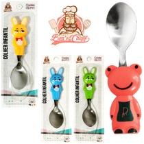 Colher Infantil de Inox Bichinhos 3D 14cm - BC23376