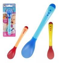 Colher Infantil Termo Sensível Proteção Silicone Para Bebe