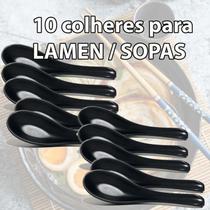 Colher Japonesa Melamina 10 unid Sopas Lamen Restaurante Oriental Colher Japonesa Melamina 10 unid Sopas Lamen Restaurante Oriental