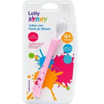 Colher Lolly Com Ponta De Silicone Oceano Rosa