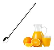Colher Longa de Sobremesa Suco Com Cabo Cinza.