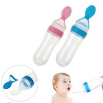 Colher mamadeira dosadora silicone para bebê Menino Menina Colher mamadeira dosadora silicone para bebê Menino Menina