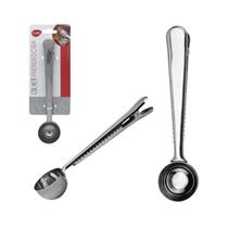 Colher Medidora Café Chá Tempero Prendedor Clip Inox 15gr