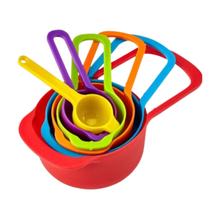 Colher Medidora Dosadora Receitas Cozinha Plastico 7,5ml a 250ml 6 Pçs Colorido