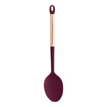Colher Multiuso Rosa Nylon Cabo Rose Aço Inox Gold Para Cozinha