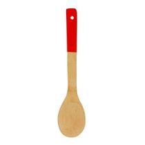 Colher nature color vermelha 30cm bambu Colher nature color vermelha 30cm bambu