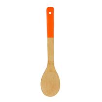 Colher Nature Cor Laranja 30Cm Bambu