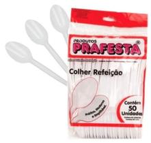 Colher p/ Refeição Premium Branco C/100uni - PraFesta