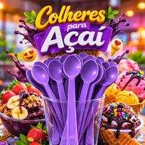 Colher para Açaí Roxa Premium Ideal para Sobremesas, Festas e Eventos Colher para Açaí Roxa Premium Ideal para Sobremesas, Festas e Eventos