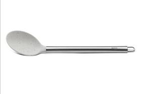 Colher Para Arroz Aço Inoxidável Base Silicone 33,5 cm Para Panela Antiaderente Linha Duo Brinox Colher Para Arroz Aço Inoxidável Base Silicone 33,5 cm Para Panela Antiaderente Linha Duo Brinox