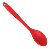 Colher para Arroz Grande Silicone 27cm Reforçado Vermelha Não Risca