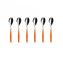 Colher para Café 15cm Inox 6 peças Laranja Glamour Bugatti Colher para Café 15cm Inox 6 peças Laranja Glamour Bugatti