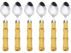 COLHER PARA CAFÉ COM CABO DE PLÁSTICO BAMBÚ NATURAL 16cm - 1UN COLHER PARA CAFÉ COM CABO DE PLÁSTICO BAMBÚ NATURAL 16cm - 1UN