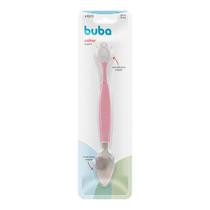 Colher Para Raspar Frutas 2 Em 1 Em Inox e 100% Silicone Baby Buba Cor:Rosa Colher Para Raspar Frutas 2 Em 1 Em Inox e 100% Silicone Baby Buba Cor:Rosa