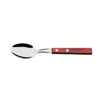 Colher Para Sobremesa Com Lâmina Em Aço Inox E Cabo Em Madeira Polywood Vermelho Colher Para Sobremesa Com Lâmina Em Aço Inox E Cabo Em Madeira Polywood Vermelho