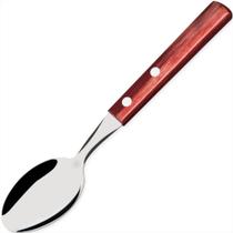 Colher para Sobremesa em Aço Inox com Cabo Vermelho da Linha Polywood - 21106470 - TRAMONTINA Colher para Sobremesa em Aço Inox com Cabo Vermelho da Linha Polywood - 21106470 - TRAMONTINA