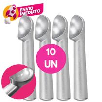 Colher Para Sorvete Pegador Concha Alumínio Polido Açaí Sobremesa Sorveteria Profissional