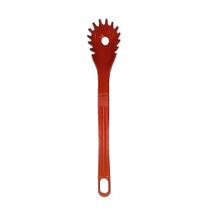 Colher Pegador Macarrão Nylon Talher Utensílio Vermelho 28Cm