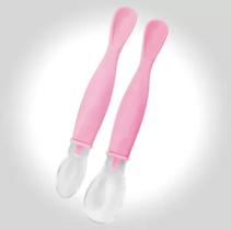 Colher Ponta De Silicone Kit com 2 Rosa - Petita Colher Ponta De Silicone Kit com 2 Rosa - Petita