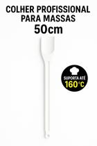 Colher Profissional para Massa 50cm - Nylon Branco Resistente 160 C - Confeitaria e Padaria Colher Profissional para Massa 50cm - Nylon Branco Resistente 160 C - Confeitaria e Padaria