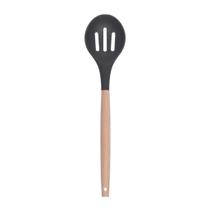 Colher Raspa Tudo Perfurada De Arroz Silicone Bambu 32cm