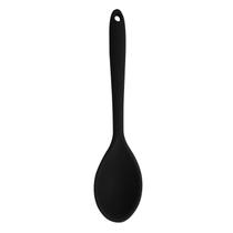 Colher Redonda Para Arroz Multiuso Preto Kit Silicone Utensilios De Cozinha Grande Reforçado 27cm