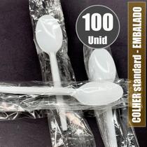 Colher refeição com 100 unid em sache 16cm semi reforçado