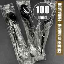 Colher refeição em sache com 100 unidades 16cm semi reforçado