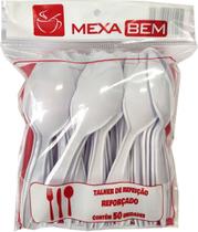 Colher Refeição Reforçado Branca C/20x50 Un (Mexa bem)