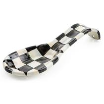 Colher Rest MACKENZIE-CHILDS esmalte preto e branco Courtly Check