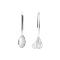 Colher Servir Arroz e Amassador de Batata Legumes Inox 2un Colher Servir Arroz e Amassador de Batata Legumes Inox 2un