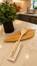 COLHER SILICONE 32cm C/ CABO CANELADO SAARA BEGE