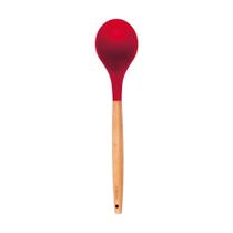 Colher Silicone Bambu 32cm Utensilio Cozinha Não Risca