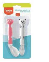Colher Silicone Bebe Alimentação Panda Rosa - Buba 08233