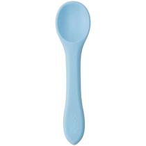 Colher Silicone Bebe Infantil Treinamento Alimentação Azul