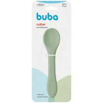 Colher silicone buba 15644 verde para bebê Colher silicone buba 15644 verde para bebê