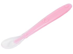 Colher Silicone Infantil Introdução Azul Rosa Antaômica Buba