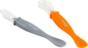 Colher Silicone Ponta Dupla Colors Laranja - 2 Unid, Clingo