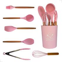 Colher Silicone Utensílios De Cozinha Conjunto 7 Peças Escorredor Talher - 123ÚTIL