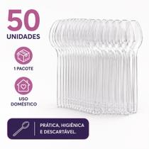 Colher Sobremesa Descartável Transparente Açaí Bolo No Pote Cristal 50 100 200 300 Un Colher Sobremesa Descartável Transparente Açaí Bolo No Pote Cristal 50 100 200 300 Un