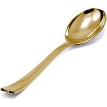 Colher sobremesa premium 08 unid. dourado - Silver Plastic