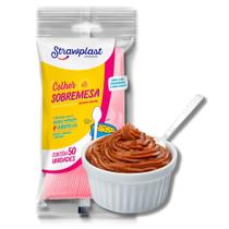 Colher Sobremesa Rosa 50 Unidades
