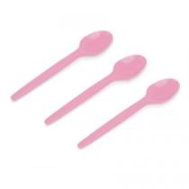 Colher Sobremesa Rosa Strawplast 50un