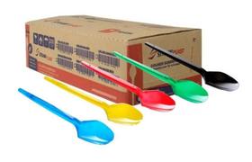 Colher Sobremesa Sorvete Mista Colorido Straw (1Cx) C/1000