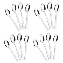 Colher Sobremesa Tramontina Inox Búzios 15cm Kit 12 Pçs Resistente e Lavável
