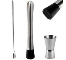 Colher Socador Dosador Coquetel Drink Caipirinha Barman Inox