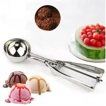 Colher Sorvete Confeitos Brigadeiro Pegador Inox Ejetor 5CM Colher Sorvete Confeitos Brigadeiro Pegador Inox Ejetor 5CM
