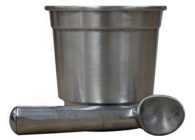 Colher Sorvete Térmica Bola Grande + Balde Para Concha