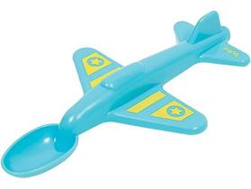 Colher Talher Avião Aviãozinho Para Bebê Refeição Buba Azul